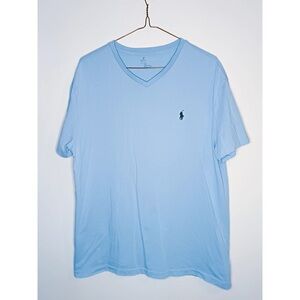 Polo Ralph Lauren Men's Light Blue V-Neck T-Shirt